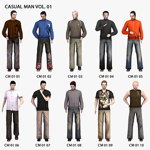 3d people casual men model