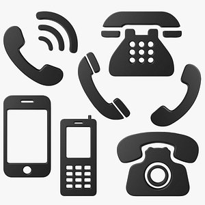 Phone Icon Collection 3D model