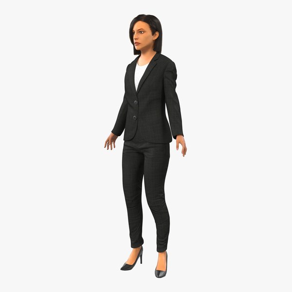 3d model business woman mediterranean rigged