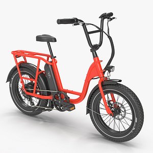 Orange Two-Wheel E-Bike 3D Model