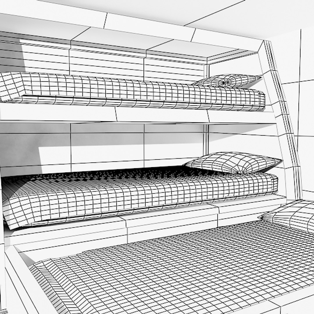 3d model bedroom bunk beds