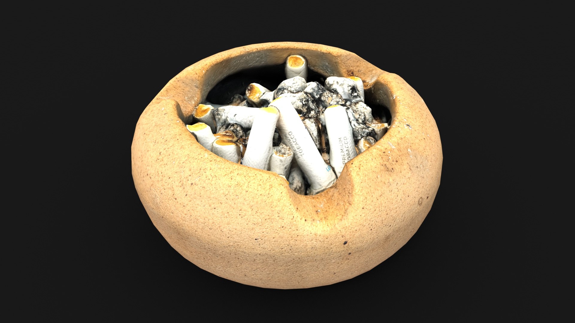 3D Ceramic ashtray full of cigarette butts model https://p.turbosquid.com/ts-thumb/ut/piyTDc/6r/lowpoly_ashtray03/jpg/1695473361/1920x1080/fit_q87/5c612d9375cf7caf041b2ec9df1ae4fbfb15d371/lowpoly_ashtray03.jpg