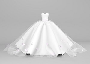 Wedding dress with butterflies