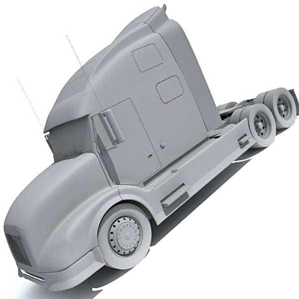 semi truck transport 3d model