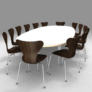 Conference table and Butterfly chair Jacobsen MAX