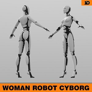 3d woman robot model