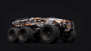 3D technical vehicle transporter car model