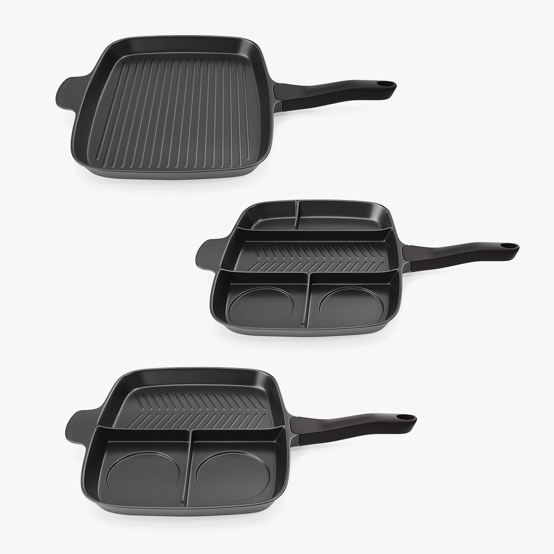 Grill Pans Collection 3D model preview