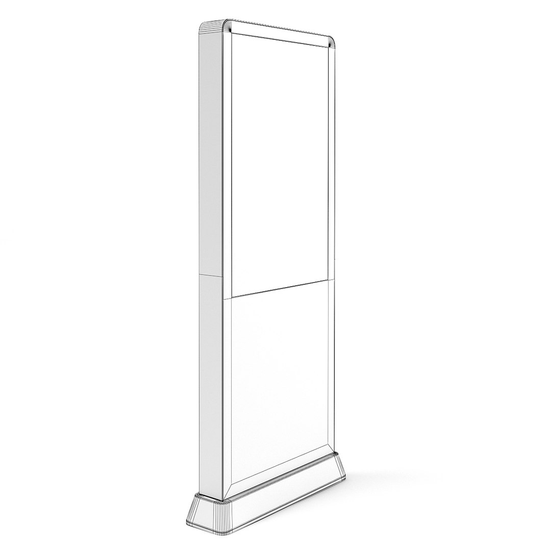 3d Model Standing Market Screen
