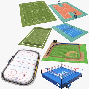 3D real seven sports fields