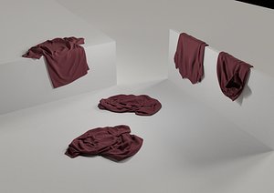 wrinkled t-shirts 3D