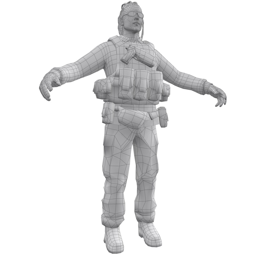 3d Mercenary Soldier Model