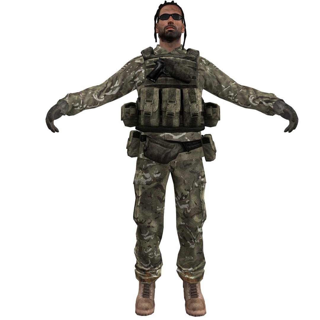 3d mercenary soldier model