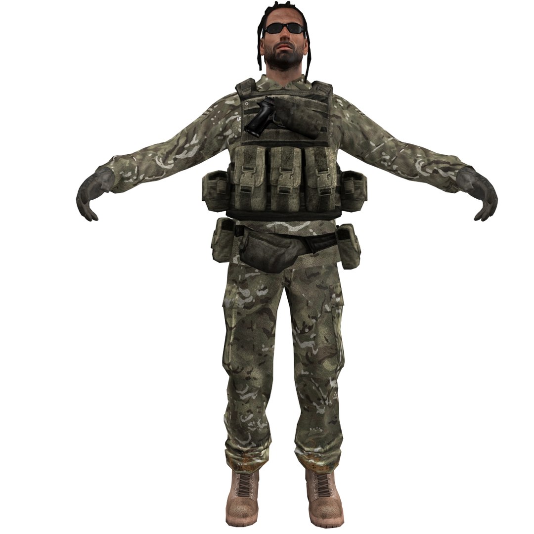 3d Mercenary Soldier Model