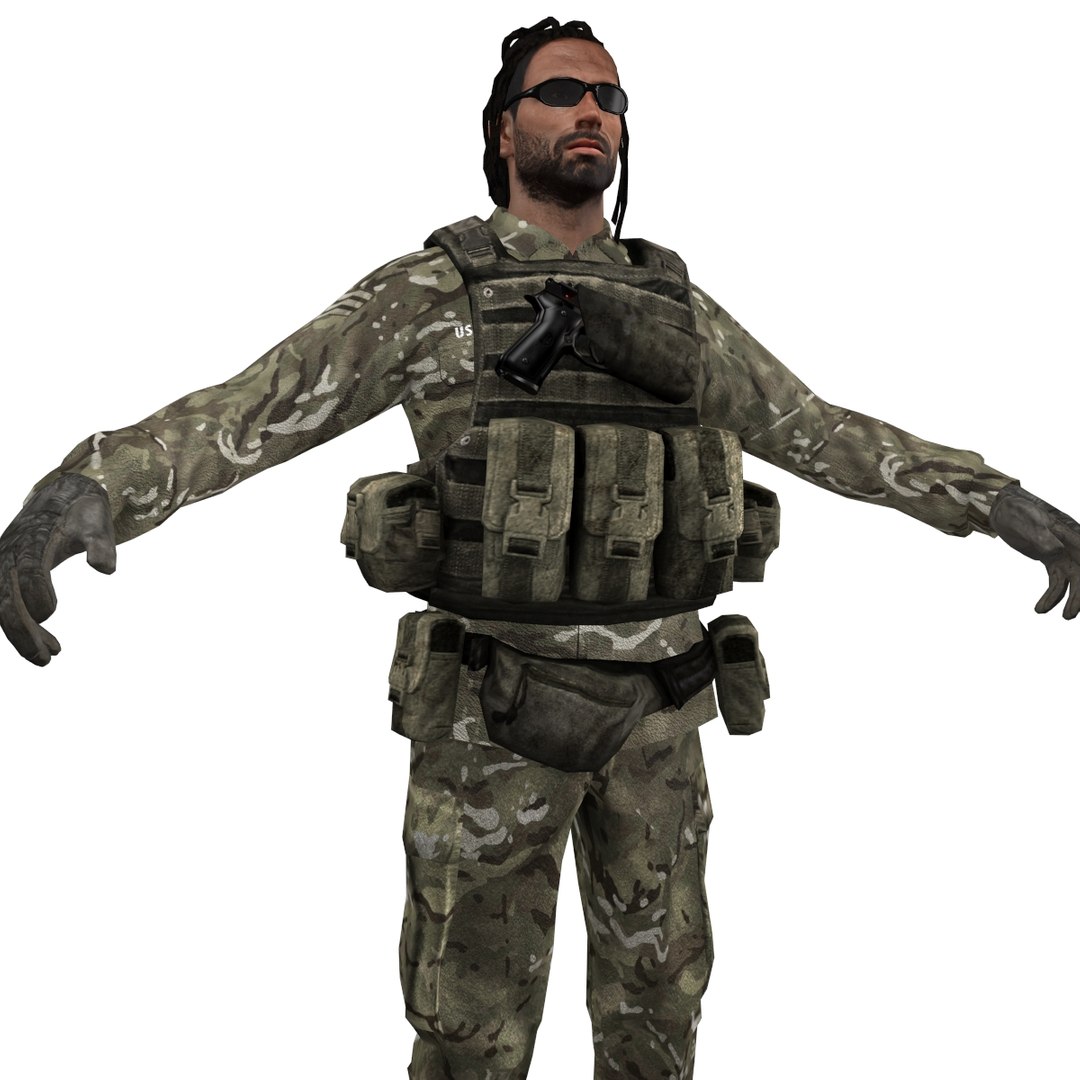 3d Mercenary Soldier Model
