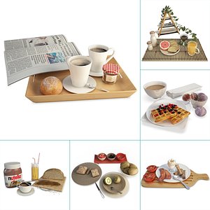 sweet foods sets 3D model