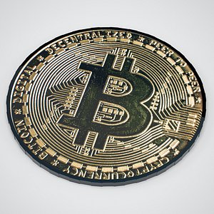 3D Bitcoin Black Gold