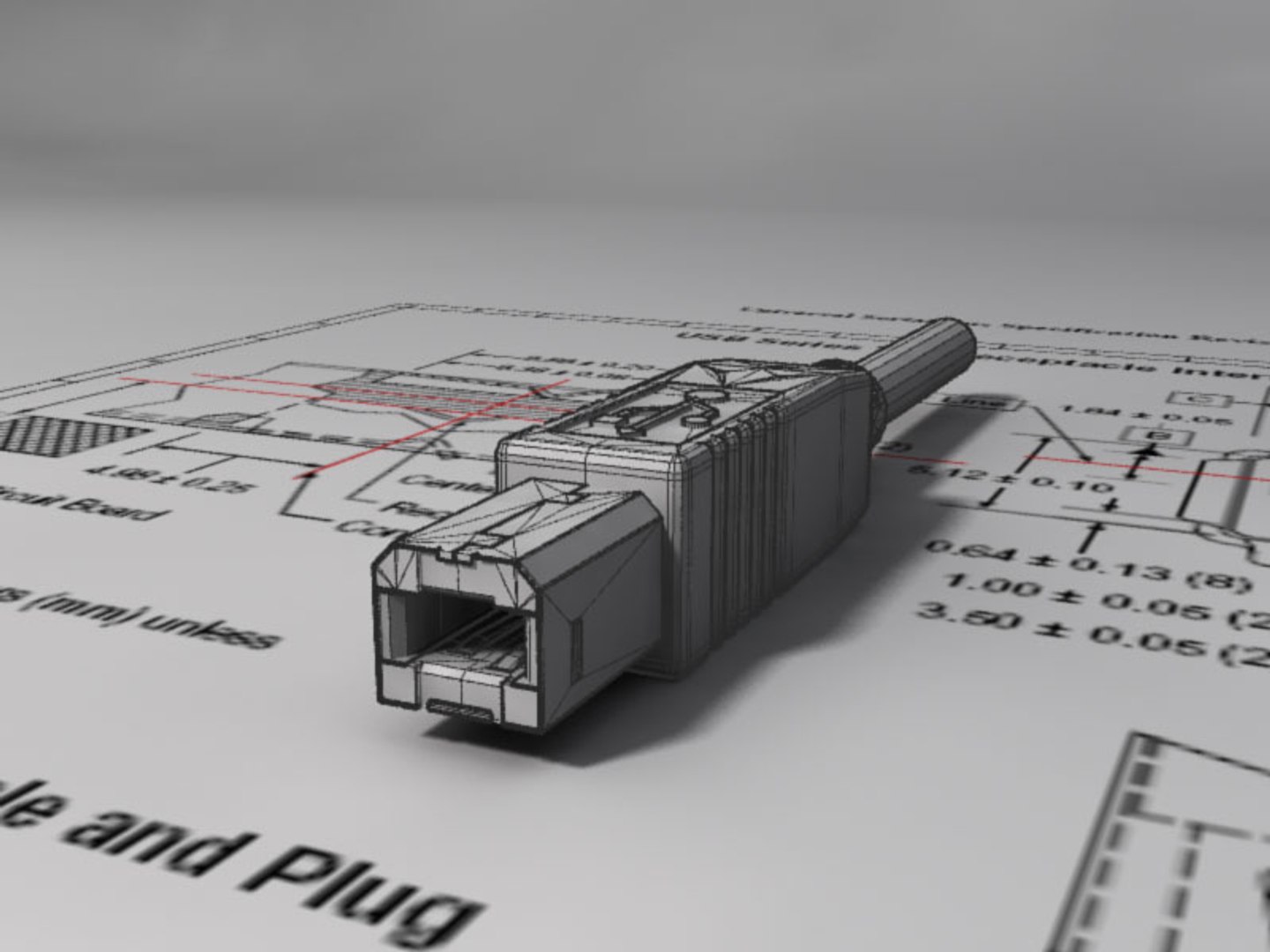 3d model usb connector