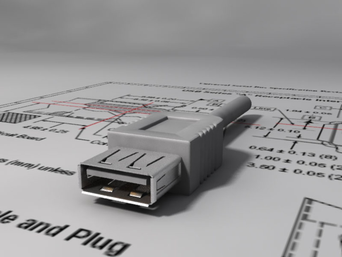 3d Model Usb Connector