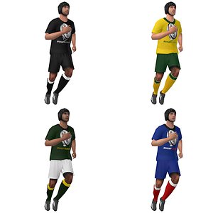 Rugby players LOD1 Rigged