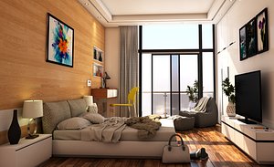 3D bedroom bed room model