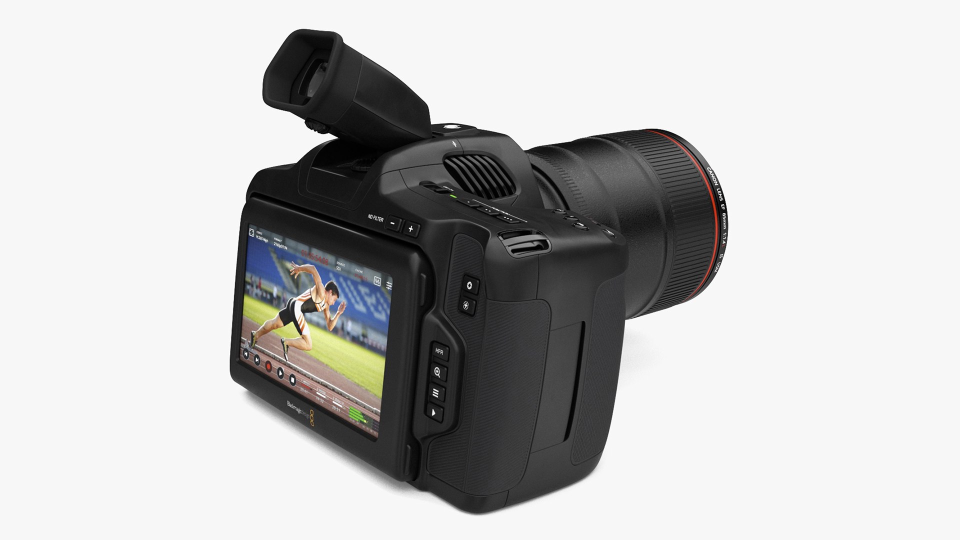 Cinema Camera Blackmagic Design 6K Pro Light On with Lens 3D model preview
