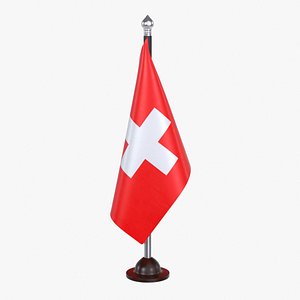 Switzerland Flag Stand 3D model