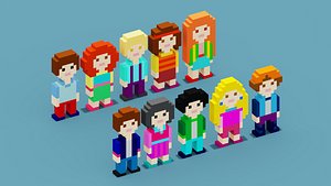 NFT Pixel Characters 3D model