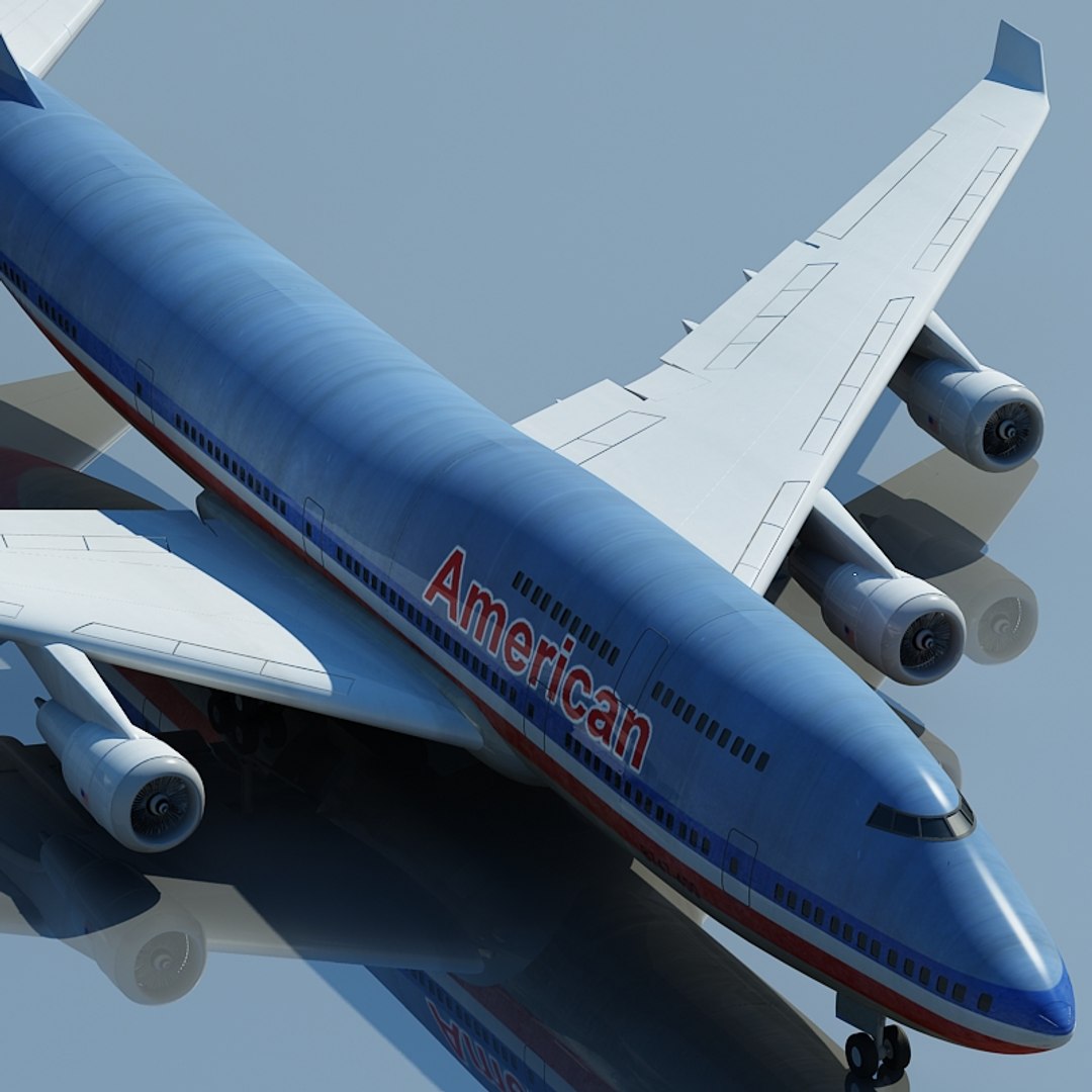 Boeing 747 American Airlines 3d Max