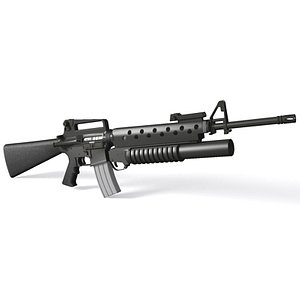 3d model of m16a2 assault rifle m16
