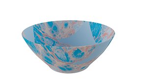 3D Bowl in Sky Blue Pattern