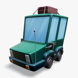 3D Stylized Square Car Rigged