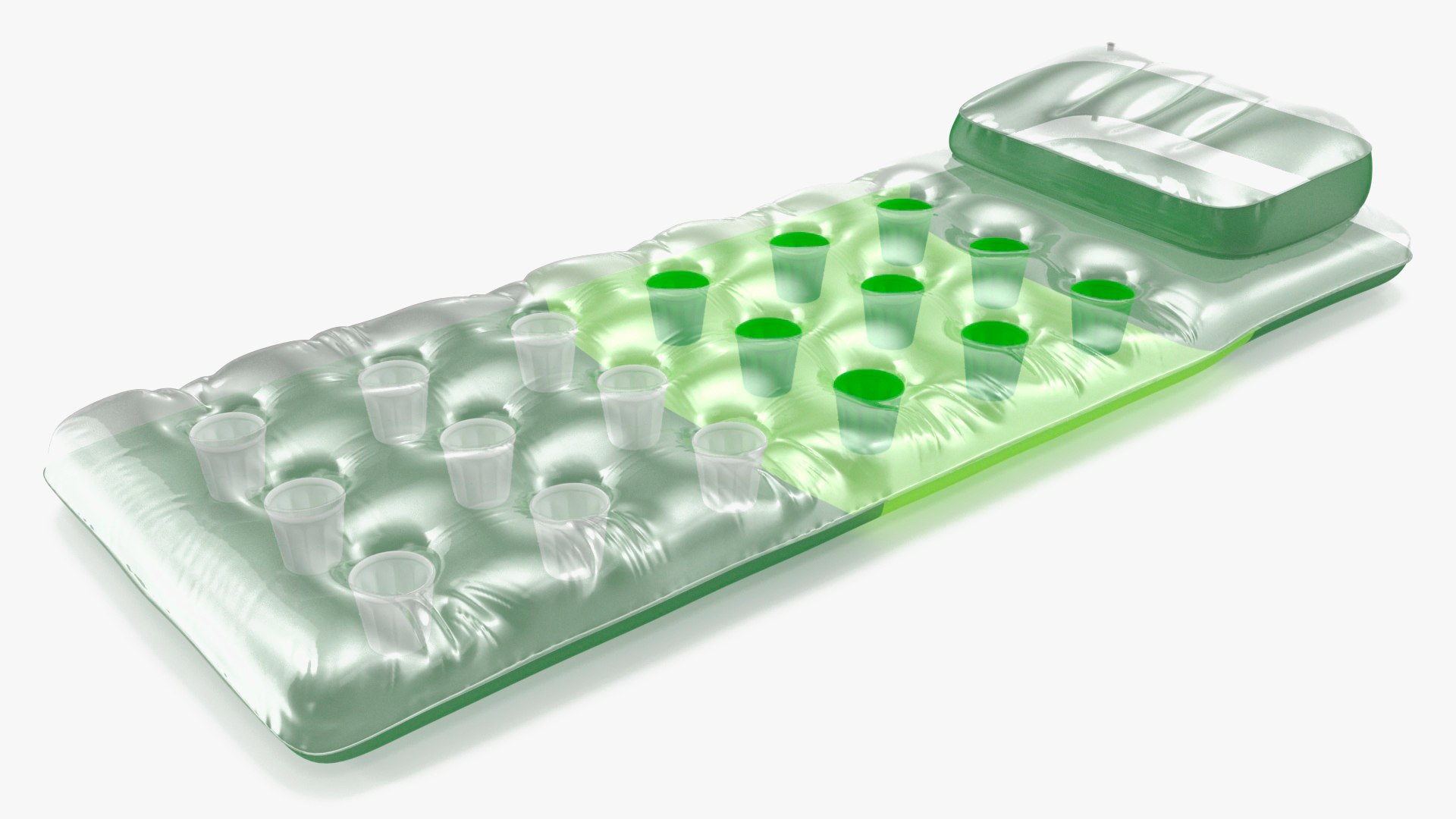 Inflatable Pool Float Lounge with Headrest 3D model preview