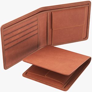 3D Leather Wallet Set 01 model