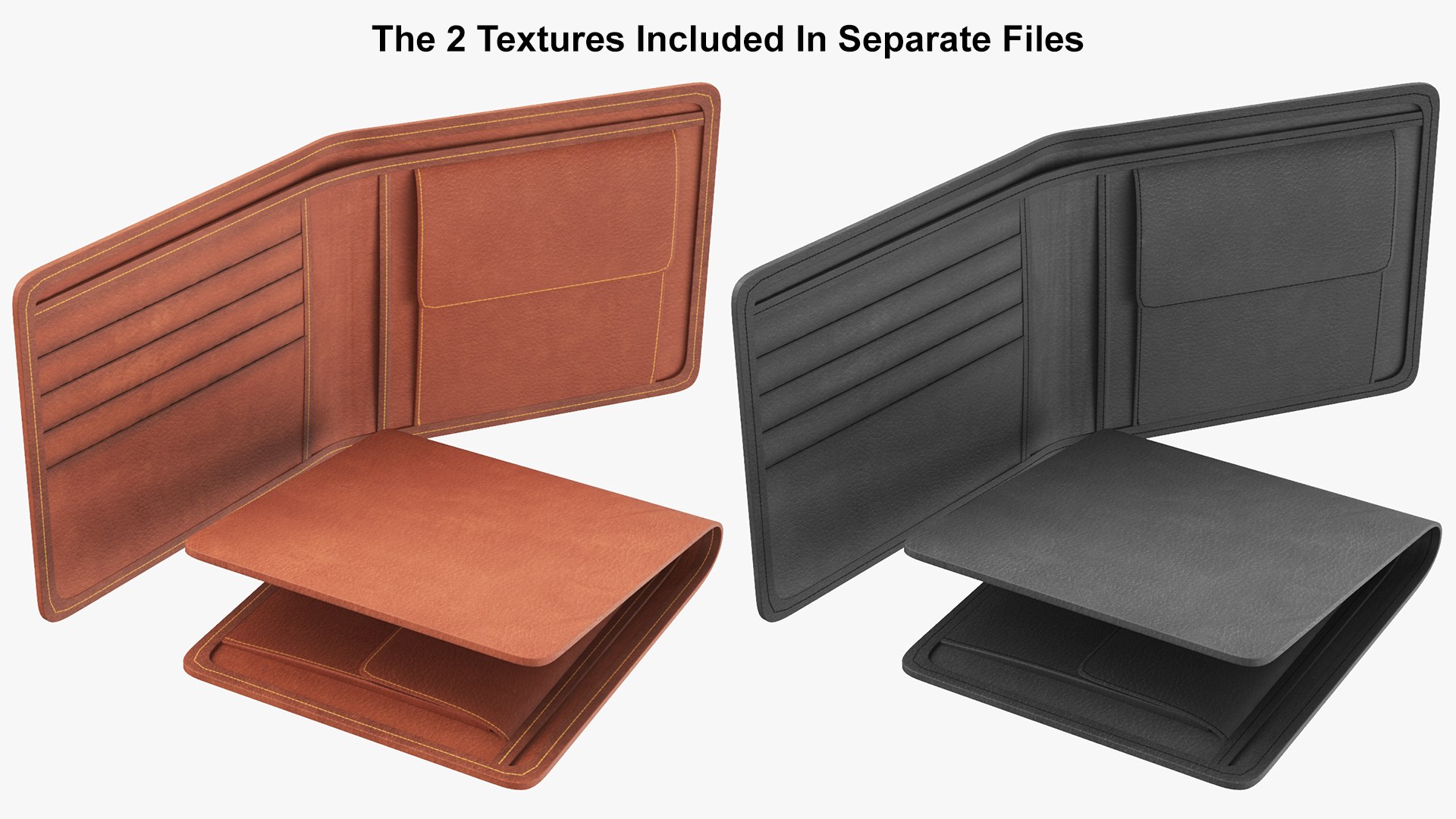 3D Leather Wallet Set 01 - TurboSquid 2332429