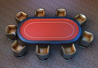 Poker table with chairs