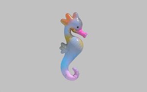 Stylized Seahorse 3D Model - Fully Textured Game Ready Asset Low-poly 3D model