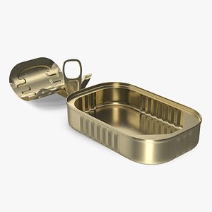 3D Open Rectangular Pull Ring Tin Can