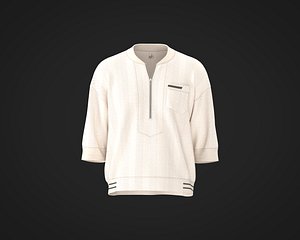 Mens sweatshirt with asymmetric pocket and texture fabric