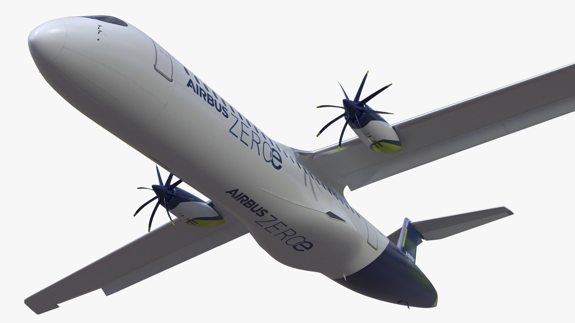 Airbus ZEROe Turboprop Rigged 3D model preview