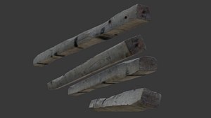 Single Thin Wooden LogTrunk model