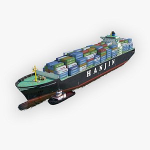 Cargo Ship Hanjin and Tugboat