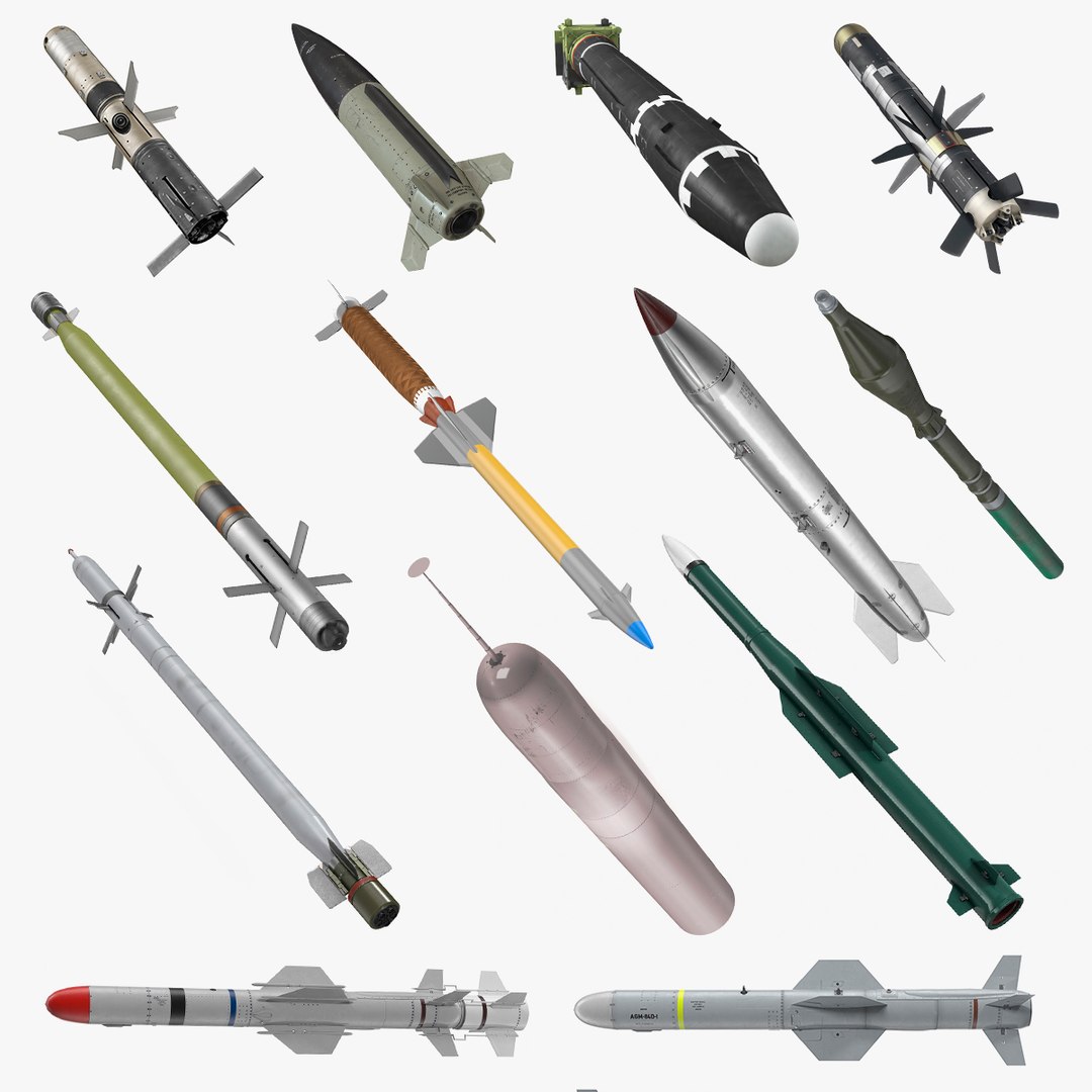 Millitary Missiles and Rockets Collection 4 3D model preview