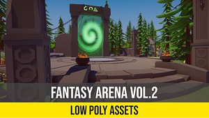 Low Poly Fantasy Battle Arena  - 3D Map for Games