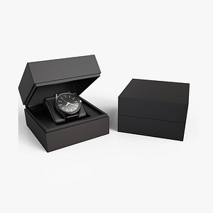 3D Wristwatch with Leather Strap in box