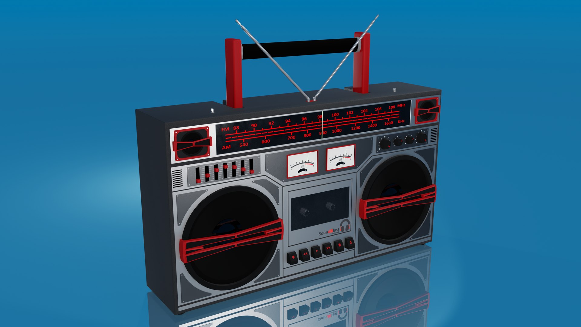 3D Retro BoomBox - TurboSquid 2352085