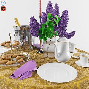 set dinner table 2 3D model