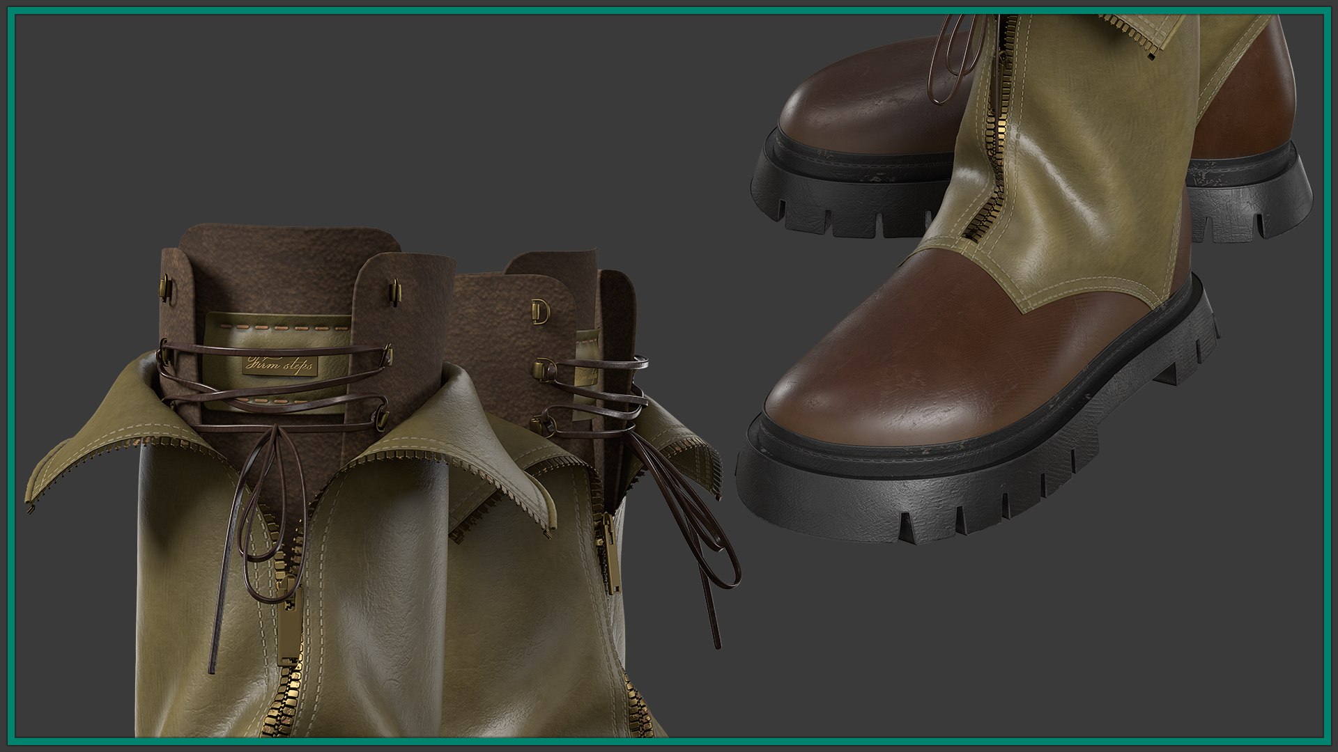 Female Boot With Texture 3D Model - TurboSquid 2365119