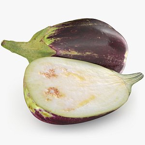 Whole and Half Eggplant model