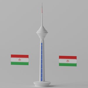 Cartoon Milad Tower Tehran Iran Landmark